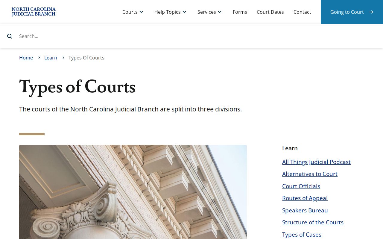 Scotland County court docket North Carolina court hierarchy