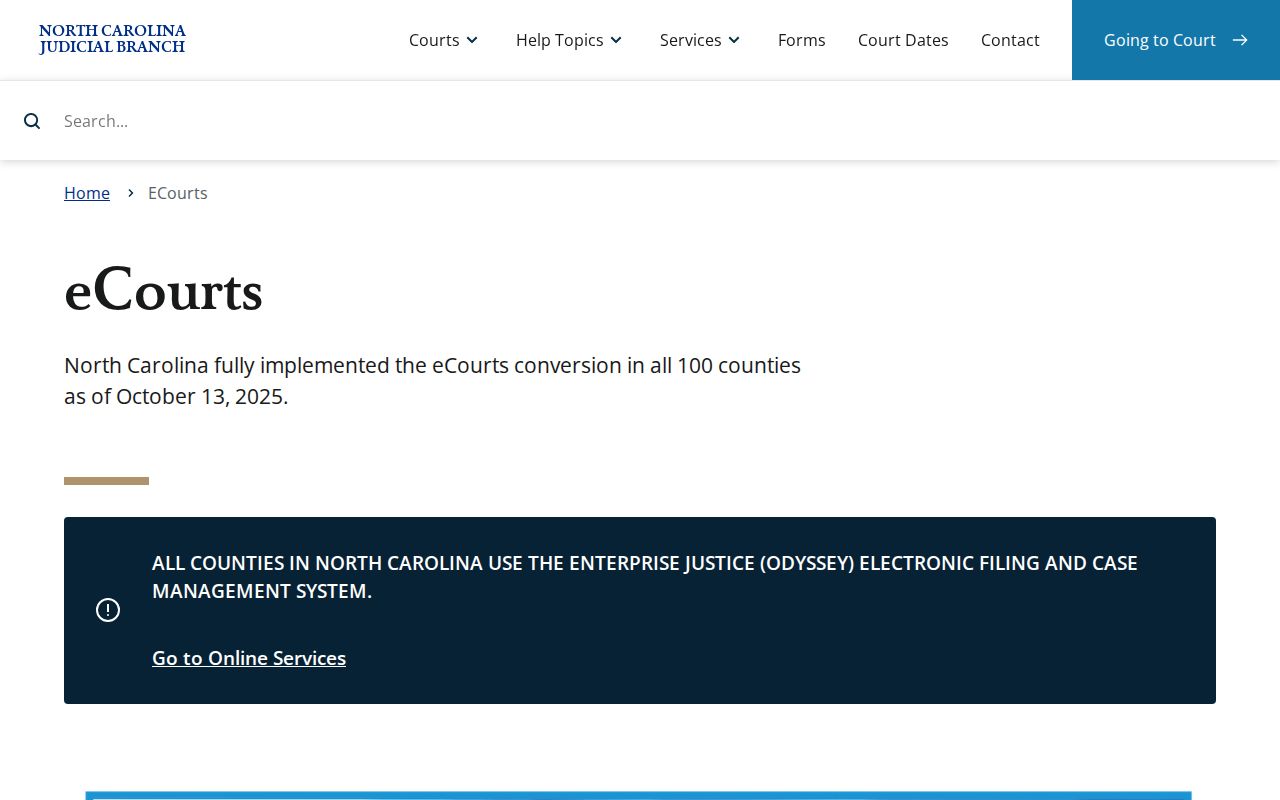 Scotland County court record North Carolina eCourts statewide access